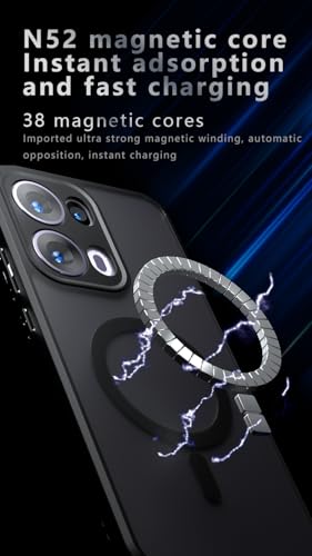 Compatible with Oppo Reno 13 5G Case Cover,Compatible with MagSafe,Compatible with Oppo Reno13 5G Built-in Magnetic Anti-Shock Cell Phone Case Black - size: Compatible with Oppo Reno 13 5G