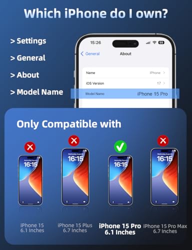 ruwa Privacy Screen Protector for iPhone 15 Pro [6.1 Inch][2-Pack] Tempered Glass with Easy Installation Frame, Anti-Scratch,Anti-peep, Full Coverage - size: for iPhone 15 Pro-6.1 inch 2-Pack