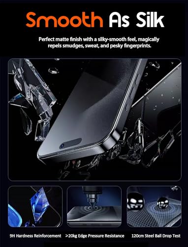 3 Pack Matte Privacy Screen Protectors for iPhone 16 Plus / 15 Plus Tempered Glass Anti-Spy Tempered Glass 9H Anti-Glare Anti-Fingerprint Privacy Protective Film,6.7" - size: 16 Plus /15 Plus- 6.7"
