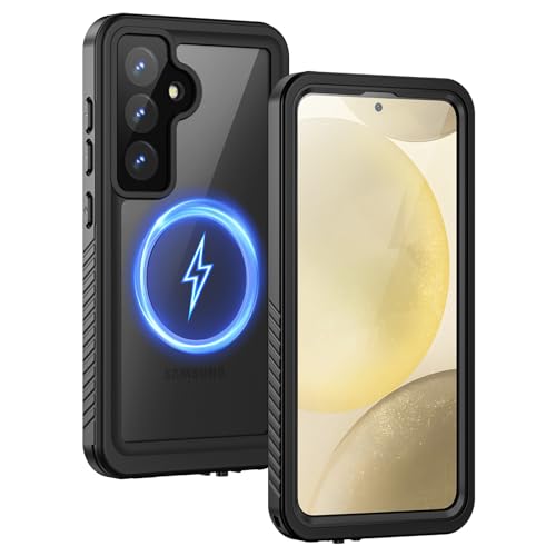 Lanhiem Magnetic for Samsung Galaxy S24+ Plus Phone Case, IP68 Waterproof Dustproof Case with Built-in Screen Protector, Rugged Full Body Protective Cover for Galaxy S24 Plus 6.7 Inch, Black - color: Magnetic+Black, size: 6.7" for S24+ Plus