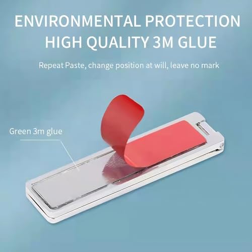 Ultra Thin Phone Kickstand Invisible Aluminum Alloy Cell Phone Kickstand Adjustable Vertical Horizontal Placement for Desk Stand Holder - color: Sliver