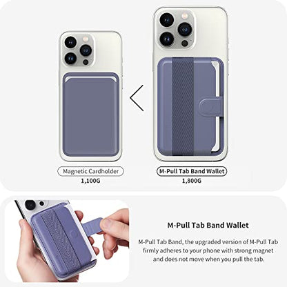 Sinjimoru Pull Tab Magnetic Wallet for MagSafe, Grip Band, Lavender - color: Band Lavender