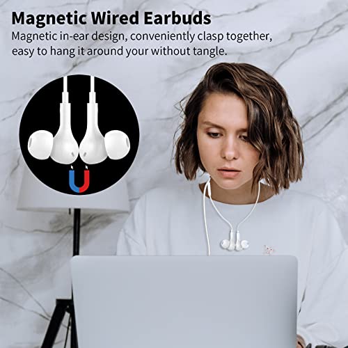 APETOO Wired Earbuds in-Ear Headphones 3.5mm Jack for Laptop/School White - color: White