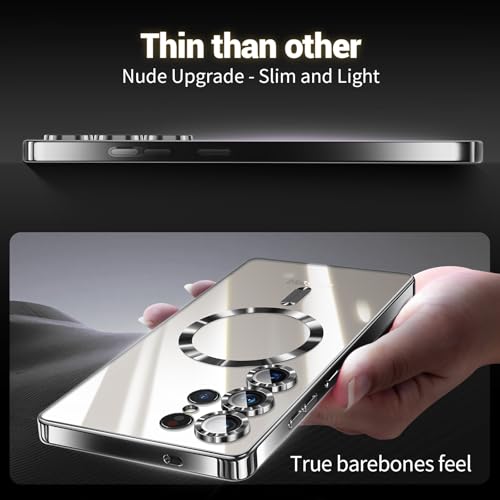 Compatible with Samsung Galaxy S25 Ultra Case（Only）.Magnetic Cover for S25 Ultra. Glossy Slim Thin Soft funda capa para for Galaxy S25 Ultra 6.9 inch.Compatible with MagSafe (Black) - color: Black