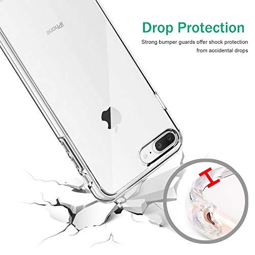 TENOC Phone Case Compatible with iPhone 7 Plus & iPhone 8 Plus, Clear Case Shockproof Protective Bumper Slim Cover for 5.5 Inch - color: Clear, size: iPhone 7/8 Plus