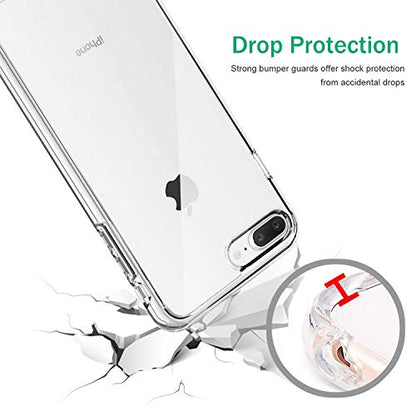 TENOC Phone Case Compatible with iPhone 7 Plus & iPhone 8 Plus, Clear Case Shockproof Protective Bumper Slim Cover for 5.5 Inch - color: Clear, size: iPhone 7/8 Plus