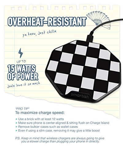 Smartish Fast Wireless Charger - Charge Island - Qi-Certified 15W Universal Charging Pad [Textured & Non-Slip] for iPhone, Samsung Galaxy, AirPods Pro, Qi-Enabled Devices - Freshly Baked - color: {Freshly Baked}, size: CHARGE ISLAND