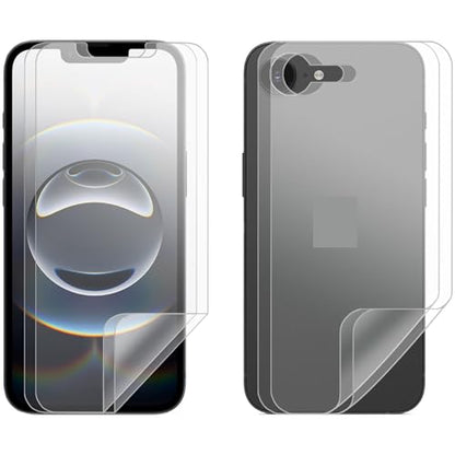 2 Set Soft PET Anti-scratch Film Screen Protector Guard for Apple iPhone 17e Front and Back Bulk