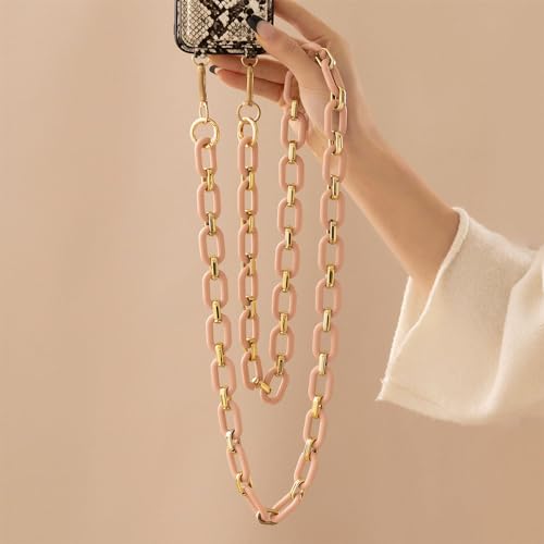 Phone Crossbody Chain Cell Phone Lanyard,Acrylic Shouder Strap Universal Phone Chain Strap with Phone Tether Patches Compatible with Most Phones Bag Purse (Q) - color: G
