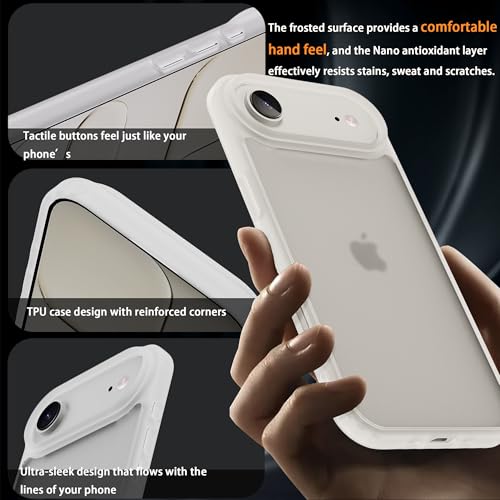 for iPhone 17 Air Case Translucent Matte Phone Cover, [10 FT Military Grade Drop Protection] Slim Durable Shockproof Protective Bumper (Frosted White, 17 AIR) - color: Frosted White, size: iPhone 17 Air