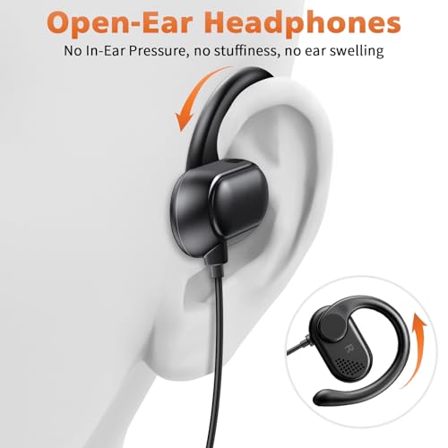 ACANDYA 3.5mm Wired Earbuds Open Ear Headphones Sport Headset with Mic