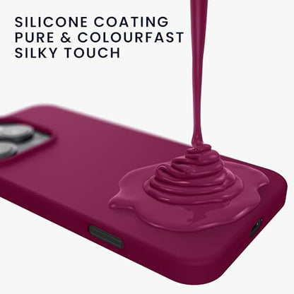 kwmobile Case Compatible with Apple iPhone 16 Pro Case - TPU Silicone Phone Cover with Soft Finish - Pomegranate Red - color: pomegranate red, size: iPhone 16 Pro