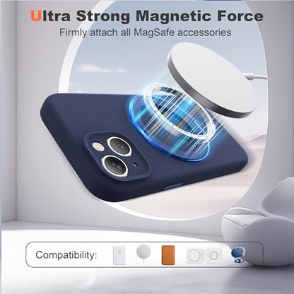 Case for iPhone 13 with 360°Spin Stand,6.1" Dark Blue | Magnetic 360°Spin Stand,Compatible with Mag-Safe,Soft Silicone 13 Case - color: Dark Blue, size: Iphone 13