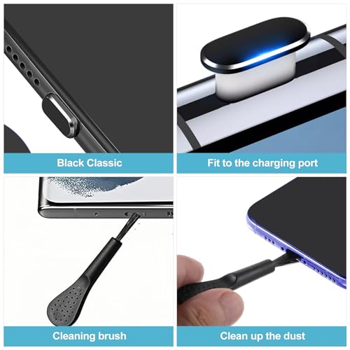 CoguZed 5-Piece Pack USB-C Dust Plugs with Integrated Cleaning Brush – Durable Anti-Dust Port Protector for Laptops & Smartphones (Universal Compatibility, Easy to Use)