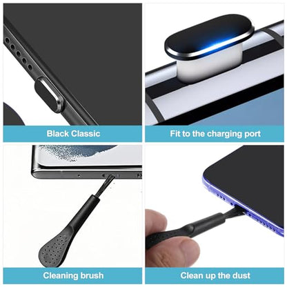 CoguZed 5-Piece Pack USB-C Dust Plugs with Integrated Cleaning Brush – Durable Anti-Dust Port Protector for Laptops & Smartphones (Universal Compatibility, Easy to Use)
