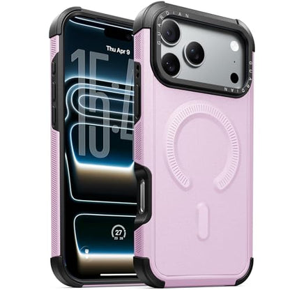 Heavy Duty for iPhone 17 Pro Max Case, [20FT Military Grade Drop Protection] Dual-Layer Shockproof Protective Phone Case, Fit for Magsafe, Rugged Tough Durable Cover, Guardian Series - Pink - color: Pink