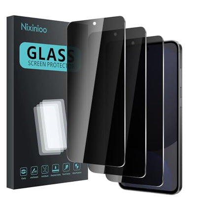 3 Pack Privacy Screen Protector for Samsung Galaxy S24 FE, Anti Spy Tempered Glass 9H Hardness, Black Protector Anti Spy, Bubble Free, Anti-Scratch - size: Galaxy S24 FE FK3