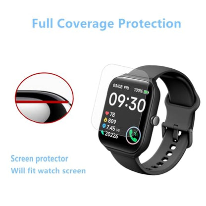 Screen Protector Compatible for TOOBUR IDW16 Smart Watch 1.95" (6 PACK) Flexible Full Coverage TPU Film Compatible for OCTANDRA SmartWatch