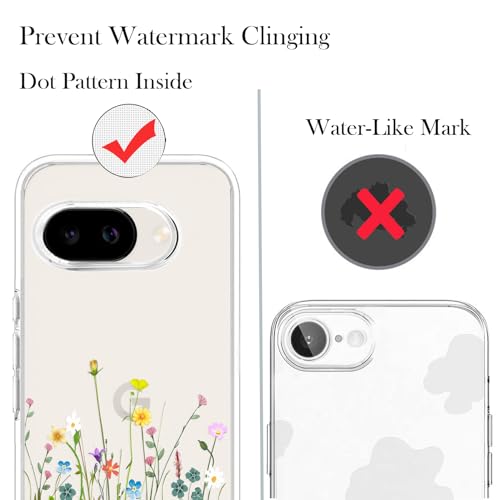 Unov for Pixel 10a Case, Clear with Design, Slim Fit Good Grip, Embossed Phone Case, Shockproof Protective Cover, Raised Camera Protection, Soft TPU, Flower Bouquet - color: Flower Bouquet