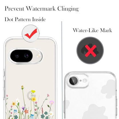 Unov for Pixel 10a Case, Clear with Design, Slim Fit Good Grip, Embossed Phone Case, Shockproof Protective Cover, Raised Camera Protection, Soft TPU, Flower Bouquet - color: Flower Bouquet