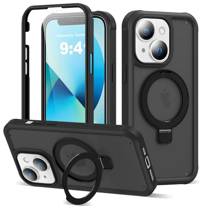 Compatible with iPhone 13/14 Case with Stand 6.1",Black - color: Black, size: Iphone 14/13