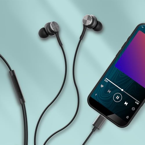 Maxell USB-C Wired Earbuds with USB-A Adapter, Built-in Microphone with Volume and Track Control, Compatible with All Devices with a USB-C and/or USB-A Port, Immersive Digital Chipset, Black, 197299 - color: Black