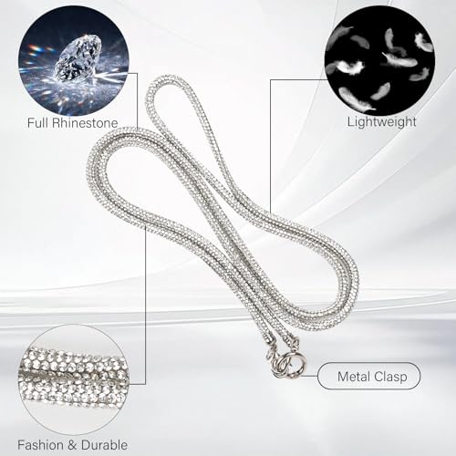 LUVI Rhinestone Phone Lanyard Bling Chain Crossbody Strap for Woman - color: Silver