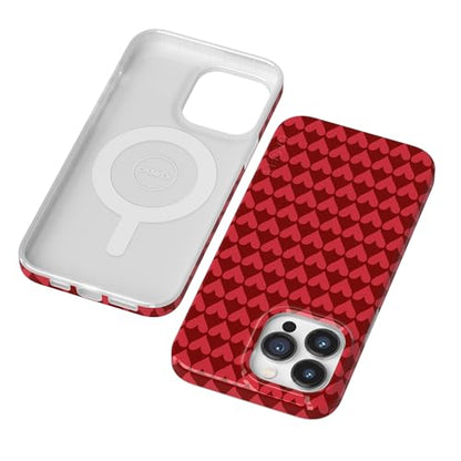 Casely iPhone 14 Pro Case | Crazy in Love | Red Hearts | Compatible with MagSafe | Classic Ultra Slim Design - color: Crazy in Love | Red Hearts, size: iPhone 14 Pro