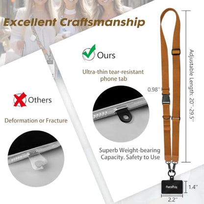 Icycay Phone Lanyard Crossbody Strap Adjustable Teacher Women Golden Brown - color: 1 Golden Brown