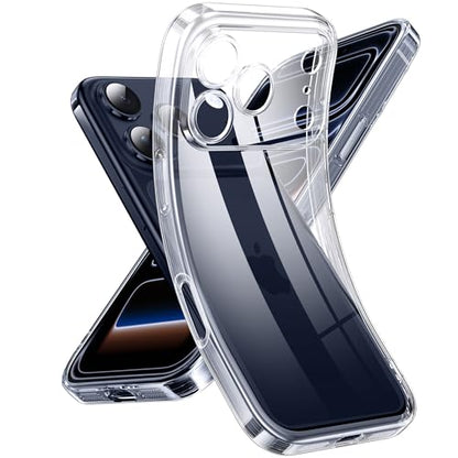 Supdeal Crystal Clear Case for iPhone 17 Pro Max, [Not Yellowing] [Camera Protection] [Military Grade Drop Tested] Transparent Shockproof Protective Soft Silicone Slim Cover, 6.9 inch, Transparent - color: Transparent, size: iPhone 17 Pro Max