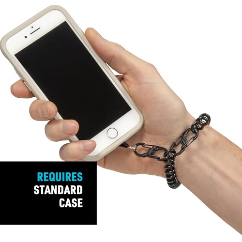 Nite Ize Hitch Phone Anchor & Tether - Durable, Coiled Phone Tether for Everyday & Outdoor Use - Adventure-Proof Design for Drop & Theft Protection - Compatible with Corded & Wireless Charging