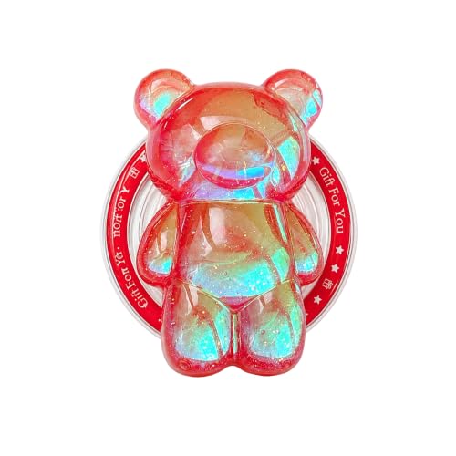 Magnetic 3D Bear Phone Grip Stand, MagSafe Compatible — Cherry Red - color: Cherry Red