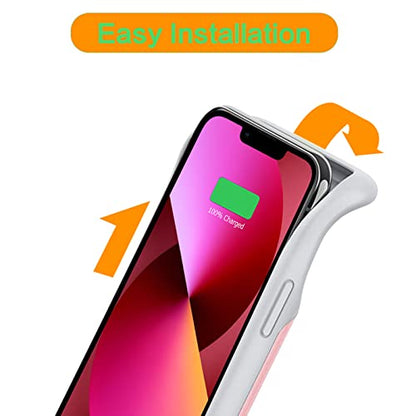 Battery Case for iPhone 13 Mini, Enhanced 6500mAh Ultra Thin Portable Protective Power Smart Charging Case Compatible with iPhone 13 Mini (5.4 inch) Rechargeable Extended Battery Charger Case (Pink) - color: Pink