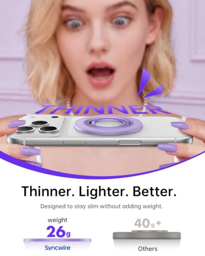 SYNCWIRE for MagSafe Phone Grip, Magnetic Phone Ring Holder - color: Lavender