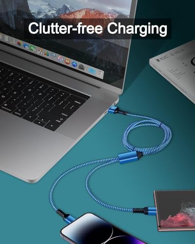 3Pack-4FT Apple & Android USB to Lightning USB-C 2-in-1 Fast Charger Cable - color: 3Pack 2 in 1 Cable