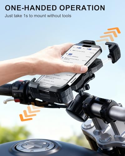 Motorcycle Phone Mount with Vibration Dampener for 4.7-7.2" Phone - color: Knob Base