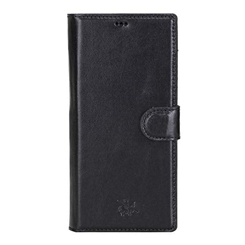 Venito Florence Leather Wallet Phone Case Compatible with Samsung Galaxy Note 10 Plus - Extra Secure with RFID Blocking - Detachable Phone Wallet (Rustic Black) - color: Rustic Black, size: Note10 Plus