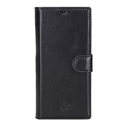 Venito Florence Leather Wallet Phone Case Compatible with Samsung Galaxy Note 10 Plus - Extra Secure with RFID Blocking - Detachable Phone Wallet (Rustic Black) - color: Rustic Black, size: Note10 Plus