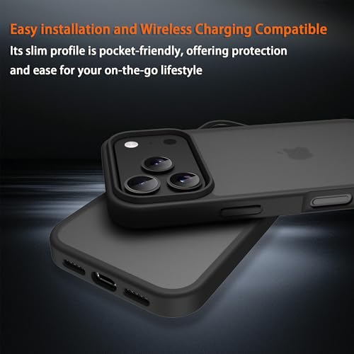 for iPhone 17 pro Case Translucent Matte Phone Cover, [10 FT Military Grade Drop Protection] Slim Durable Shockproof Protective Bumper (Black, iPhone 17 pro) - color: Black, size: iPhone 17 pro