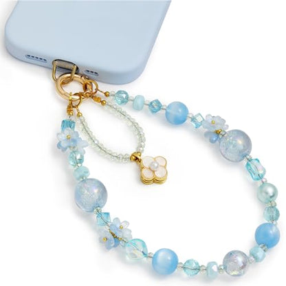 POSADINA Phone Charm for Women, Anti-Theft Phone Wrist Strap, Hands-Free & Detachable Cellphone Lanyard Chain with Tether Tab - color: Summer Sky