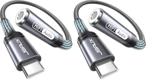 JSAUX USB C to 3.5mm AUX Audio Adapter for iPhone 17/15, Galaxy S25, Grey (Pack of 2) - color: Grey, size: 1 x 0.6ft (Pack of 2)
