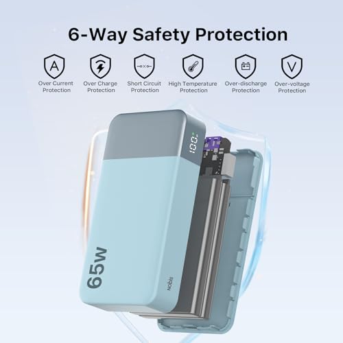 NOBIS Portable Charger 20000mAh 65W Power Bank Fast Charging - color: Blue