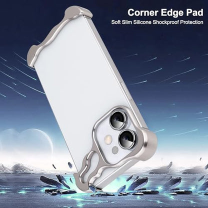 Frameless Phone Case Crafted for iPhone 12 Silver - color: Aluminum Silver, size: iPhone 12