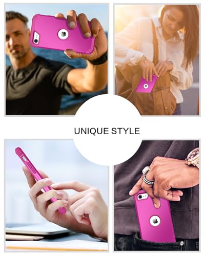 BENTOBEN for iPhone SE 2022 Case and iPhone SE 2020 Case, Heavy Duty 3 in 1 Full Body Rugged Shockproof Hybrid Hard PC Soft Rubber Case for iPhone SE 3rd/2nd Gen, New Hot Pink - color: New Hot Pink