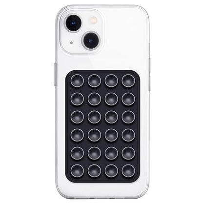 Anteel Silicone Suction Phone Case Mount, Non Slip Sticky Phone Grip for Cellphone, Silicon Adhesive Suction Cup Phone Mount, Strong Grip Holder for Selfies and Videos (Black) - color: Black