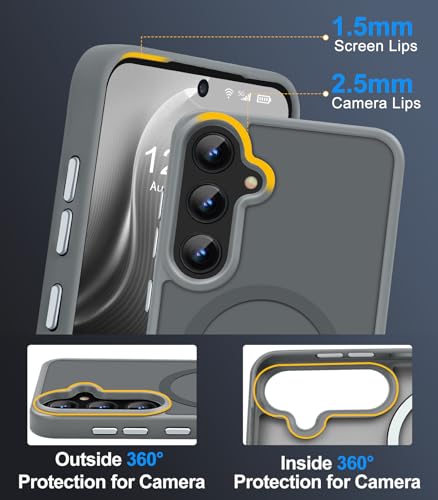N52 Strong Magnetic Case for Samsung Galaxy S23 Case, Fit for MagSafe Thin Shockproof Drop Protection Translucent Non-Fingerprint/Scratch Slim Protective S23 Phone Case-Frosted Grey - color: Frosted Grey