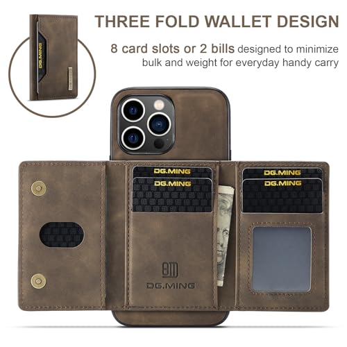 Leather Wallet Phone Cases Compatible with iPhone 15 Pro Case with Card Holder Men 6.1'' 2 in 1 Detachable Back Cover (Coffee, IP 15 Pro) - color: Coffee, size: IP 15 Pro