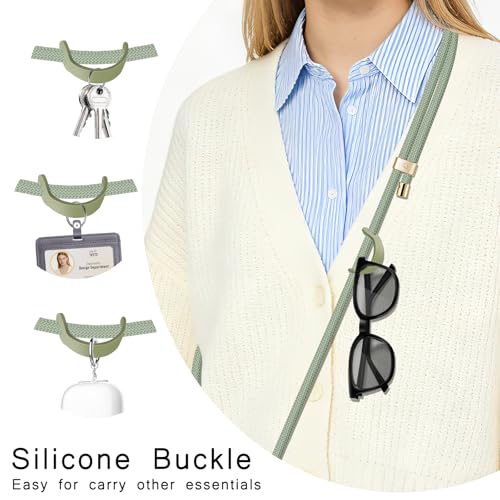 UKON Cell Phone Lanyard,Crossbody Lanyard and Wrist Strap Premium Metal Buckle Phone Charms with 2 X Strap Patch Compatible with All Smartphone(Green) - color: Green