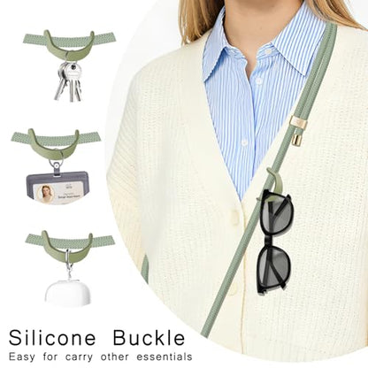 UKON Cell Phone Lanyard,Crossbody Lanyard and Wrist Strap Premium Metal Buckle Phone Charms with 2 X Strap Patch Compatible with All Smartphone(Green) - color: Green