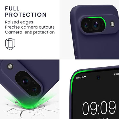kwmobile Case Compatible with Google Pixel 9 Case - Protective Slim TPU Phone Cover - Soft Matte Finish - Deep Ocean - color: Deep Ocean, size: Pixel 9